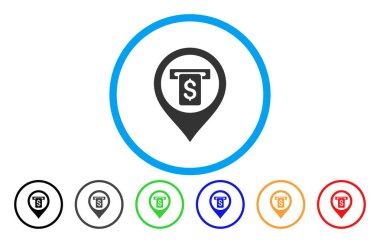 Banka Atm işareti simgesi yuvarlak