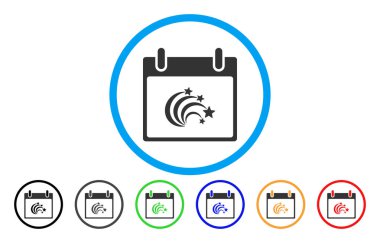 Festival Fireworks takvim günü simgesi yuvarlak