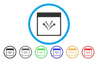 Havai fişek takvim sayfası simgesini yuvarlak