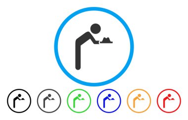 Çocuk hizmetçi yuvarlak simge