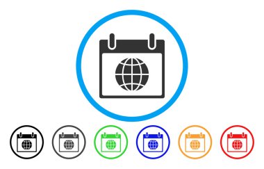 Küre takvim günü simgesi yuvarlak