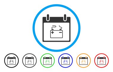 Akümülatör takvim günü simgesi yuvarlak