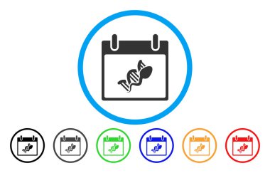 Sperm Dna çoğaltma takvim günü simgesi yuvarlak