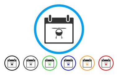 Helikopter takvim günü simgesi yuvarlak