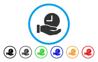 Zaman hizmeti el yuvarlak simgesi