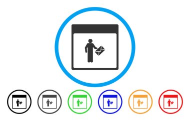 Postacı takvim sayfası simgesini yuvarlak