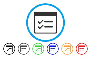 Bitmiş öğeler takvim sayfası simgesini yuvarlak