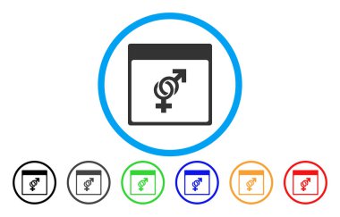 Evlilik takvim sayfası simgesini yuvarlak