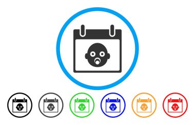 Bebek kafa takvim günü simgesi yuvarlak