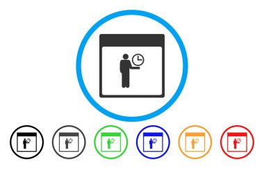 Zaman Yöneticisi takvim sayfası simgesini yuvarlak