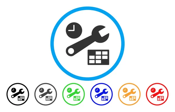 Configuración de fecha y hora Icono redondeado — Vector de stock