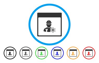 Atom mühendis takvim sayfası simgesini yuvarlak