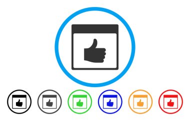 Takvim sayfası yuvarlak simge başparmak