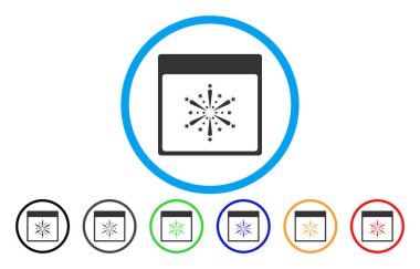 Havai fişek takvim sayfası simgesini yuvarlak patlaması