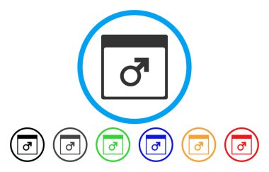 Mars erkek sembol takvim sayfası simgesini yuvarlak