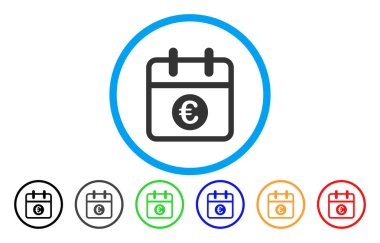 Euro günlük simge yuvarlak