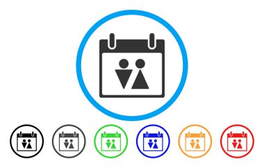 Tuvalet takvim günü simgesi yuvarlak