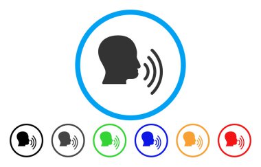 Kişi konuşma dalgalar yuvarlak simge