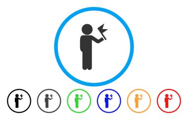 Çocuk bayrakla işaretle simgesini yuvarlak