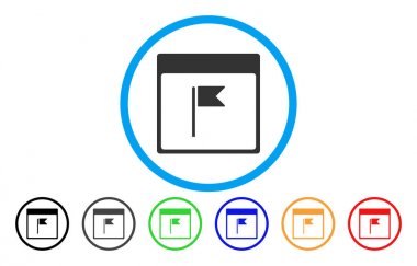 Bayrak takvim sayfası simgesini yuvarlak