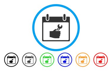 Simge anahtarı hizmet el takvim günü yuvarlak