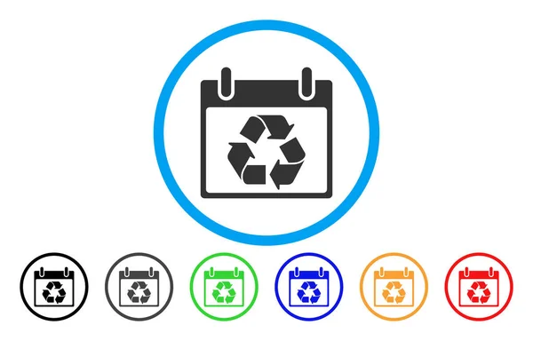 Día del calendario de reciclaje Icono redondeado — Vector de stock