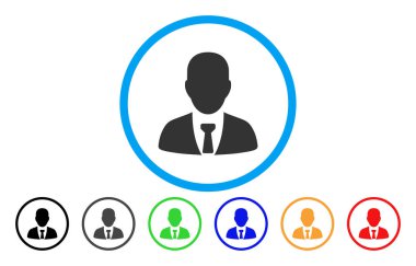 İşadamı yuvarlak simge