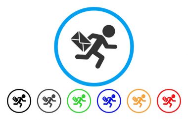 Çocuk posta kurye yuvarlak simgesi