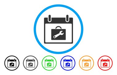 Araç kutusu takvim günü simgesi yuvarlak