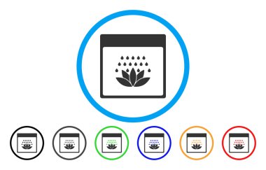 Spa duş takvim sayfası simgesini yuvarlak