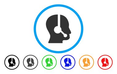 Çağrı Merkezi operatörü yuvarlak simge