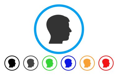 Adam profili yuvarlak simge