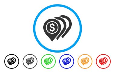 Dolar işaretleri yuvarlak simge