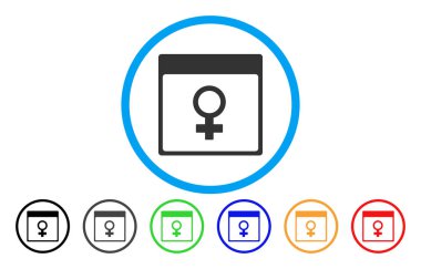 Venüs kadın sembol takvim sayfası simgesini yuvarlak