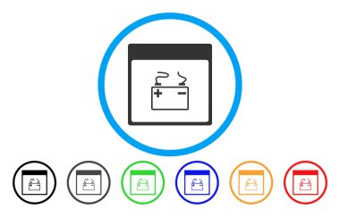 Akümülatör takvim sayfası simgesini yuvarlak