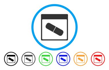 Uyuşturucu kapsül takvim sayfası simgesini yuvarlak