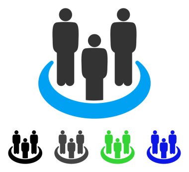 Sosyal grup düz simgesi