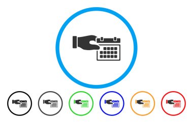 Takvim özellikleri el yuvarlak simgesi