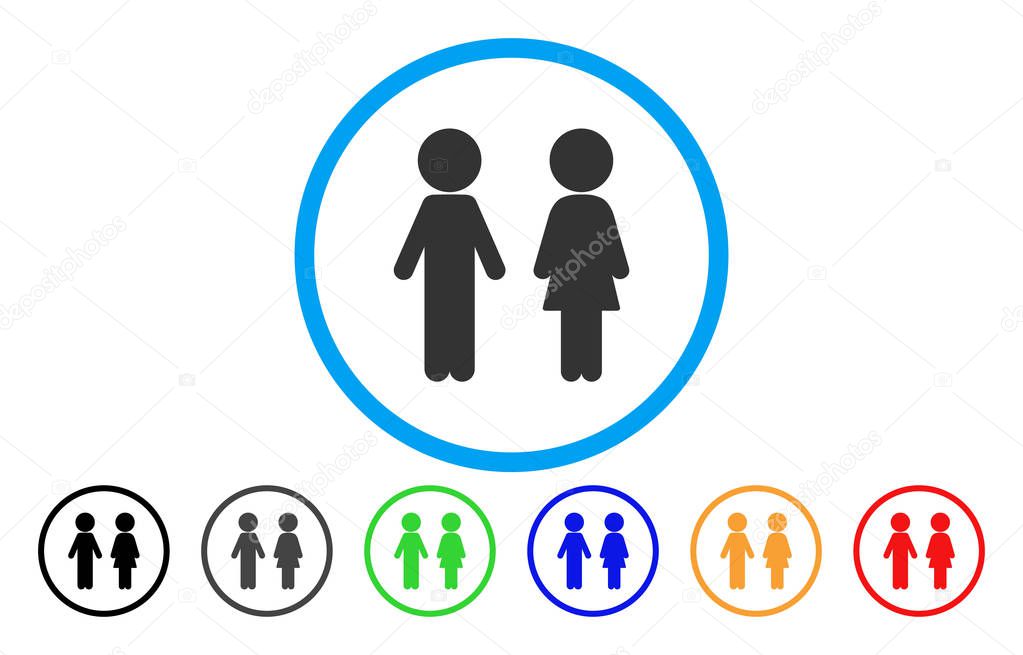 Children Couple Rounded Icon