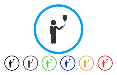 Simge çocuk balon ile yuvarlak