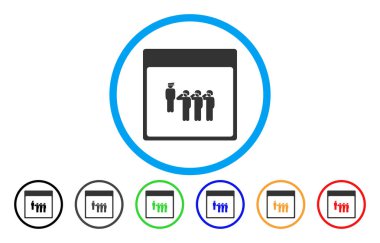 Ordu kadrosu takvim sayfası simgesini yuvarlak