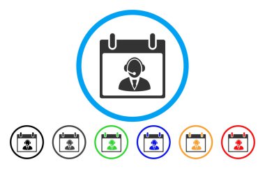 Resepsiyon operatör takvim günü simgesi yuvarlak