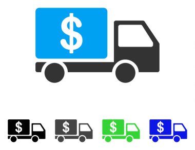 Nakit teslimat araba düz simgesi
