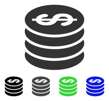 Dolar sikke sütun düz simgesi