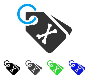 Ölüm Bones Etiketler düz simgesi