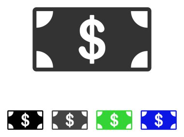 Doları banknot düz simgesi