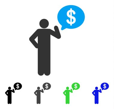 İş adamı fikri düz simgesi