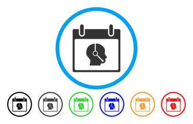 Telefonla satış operatör takvim günü simgesi yuvarlak