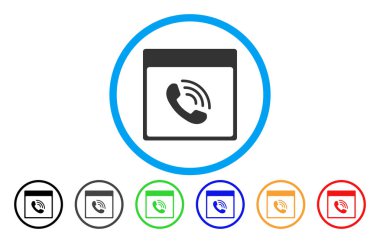 Telefon görüşmesi takvim sayfası simgesini yuvarlak