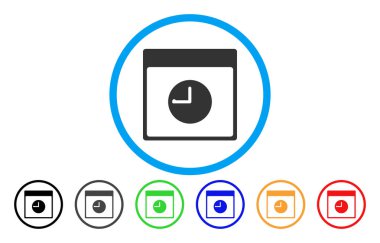 Saat takvim sayfası simgesini yuvarlak